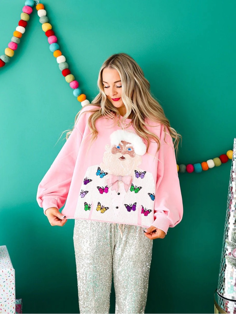 Queen of Sparkles Sequin Santa